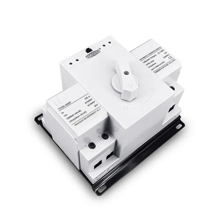Tomzn TOQ3 2P AC Din Rail 220V Dual Power Automatic Transfer Switch ATS