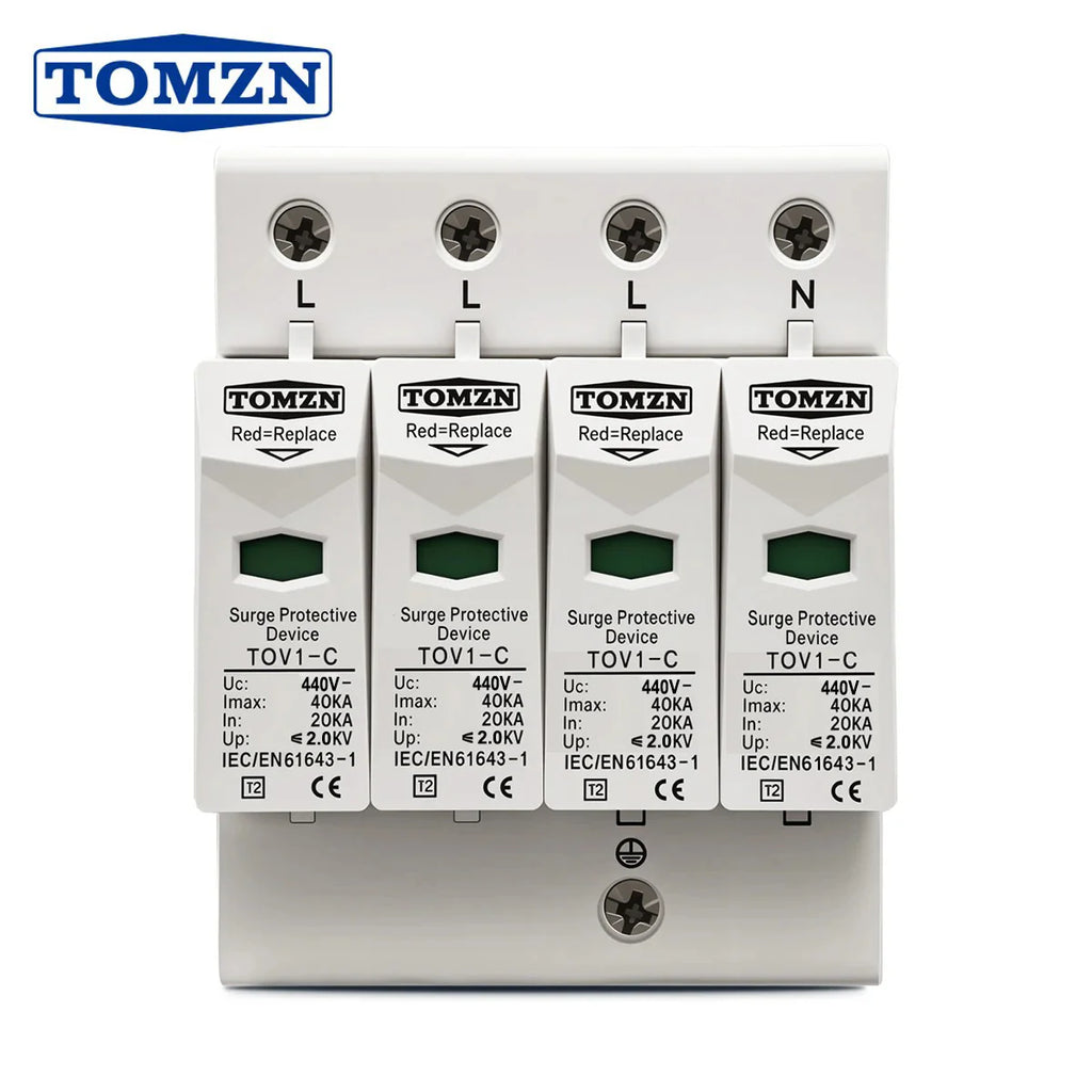Tomzn TZG40-C AC 4Pole 3 Phase SPD House Surge Protector Device