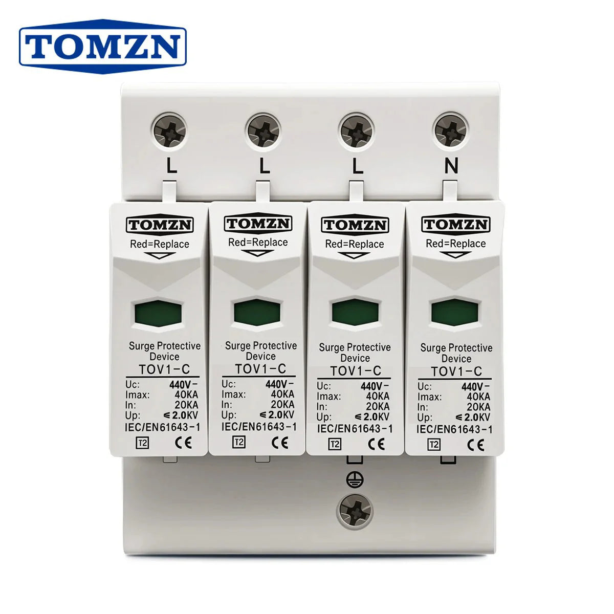 Tomzn TZG40-C AC 4Pole 3 Phase SPD House Surge Protector Device